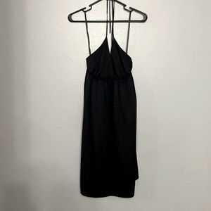 Black tie neck baby doll dress